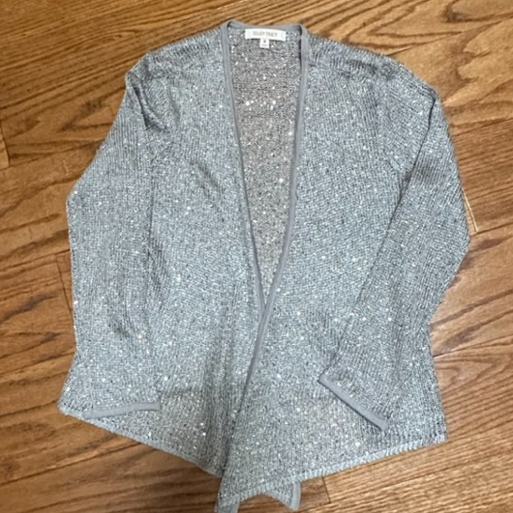 Ellen Tracy silver cardigan